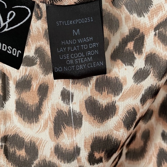 Windsor Sheer Cheetah Print Lace Up Blouse - Picture 10 of 11